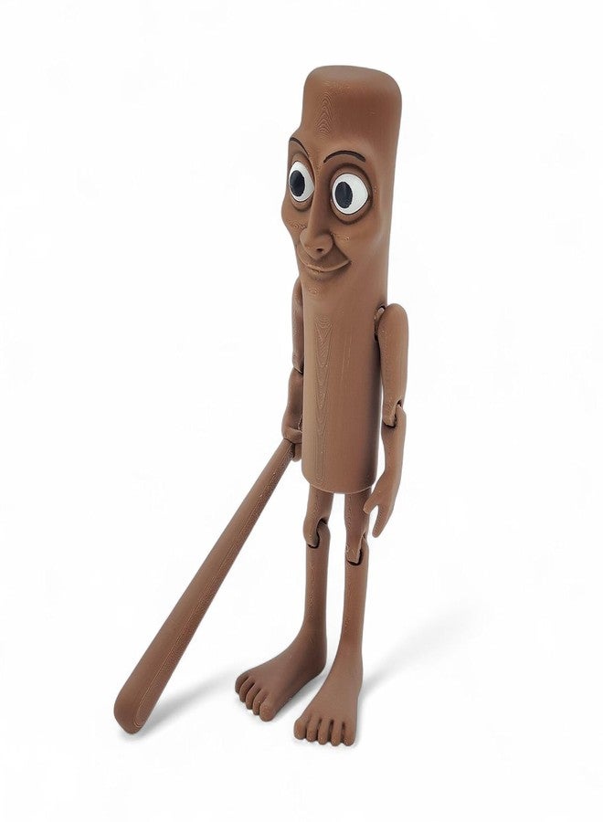 QIQVERT Tung Tung Tung Sahur Toy Action Figure Anime with Magnet Italian Brainrot Toys 3D Printed Articulated Model with Bat Funny Viral Action Figure Gift Collectibles Brown - Image 5